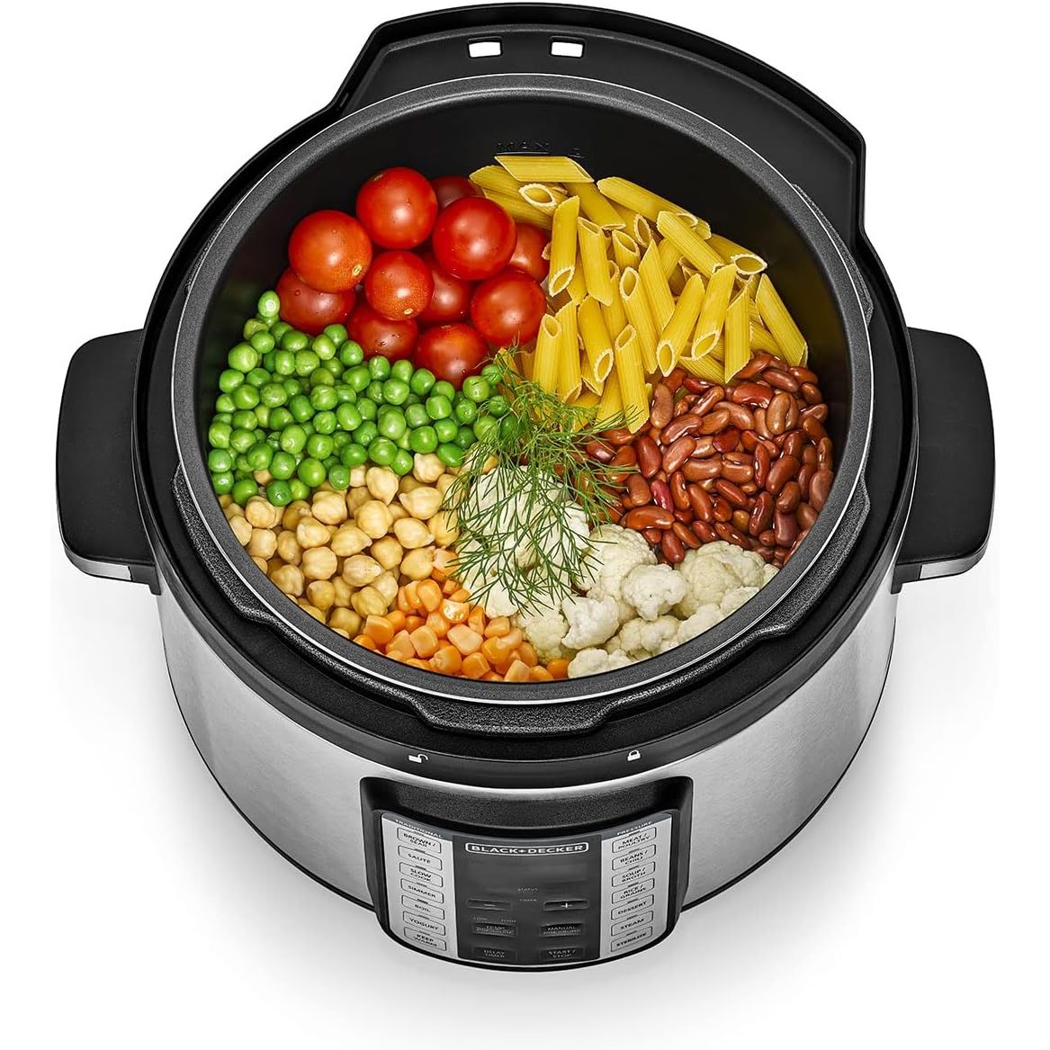 Black+Decker Electric Pressure Cooker, 10 Liters, 1350 Watt, Black and Silver - PCP1010 Black+Decker Electric Pressure Cooker, 10 Liters, 1350 Watt, Black and Silver - PCP1010
